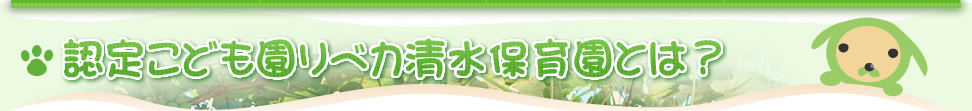 認定こども園リベカ清水保育園とは？