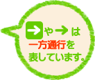 ⇒や→は一方通行を表しています